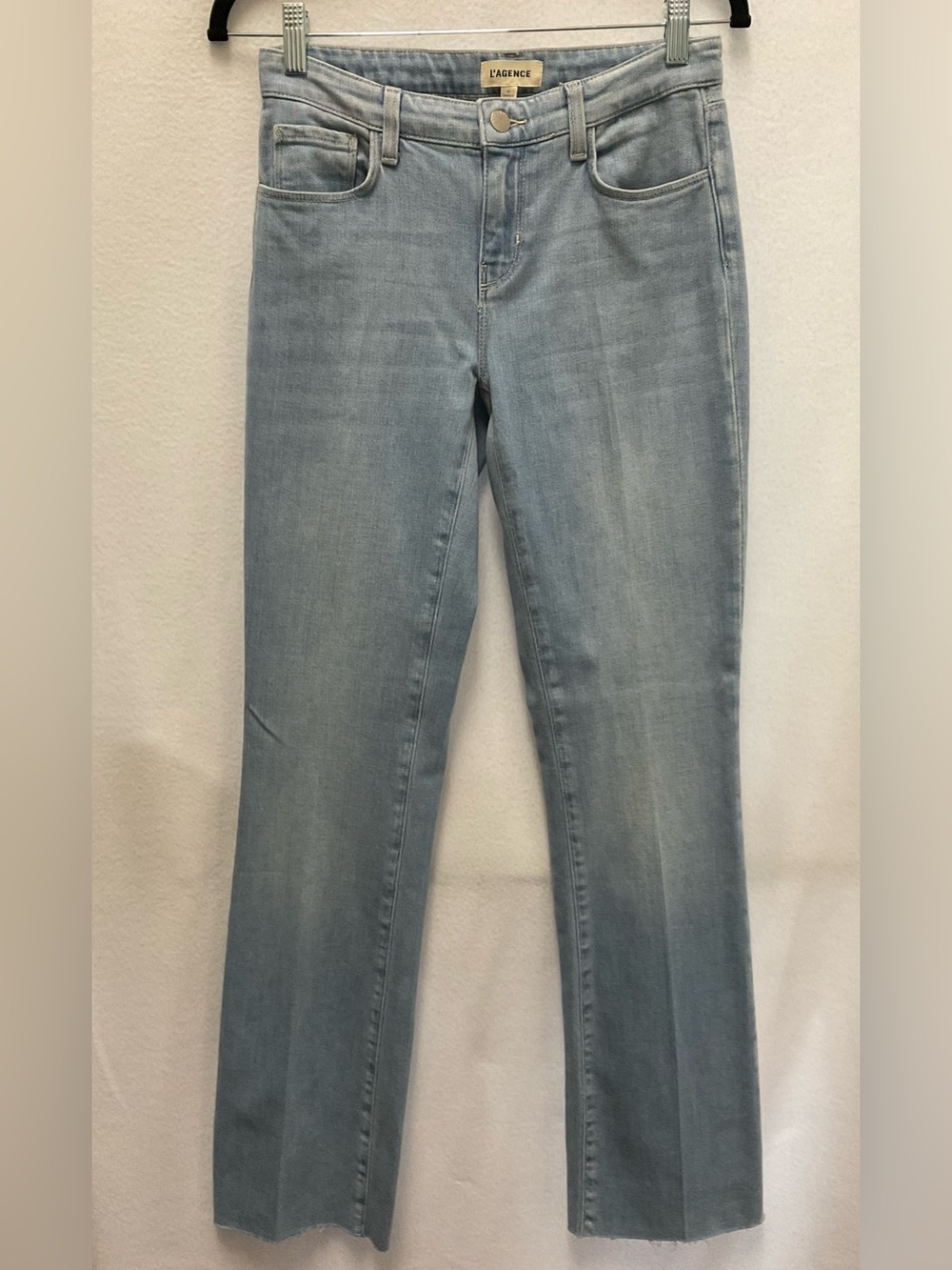 L'AGENCE 'Sneeki' Straight-Leg Low-Rise Jeans Raw Hem